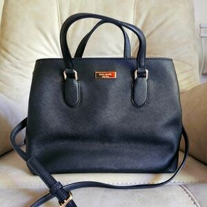 Kate Spade black saffiano leather crossbody shoulder bag
